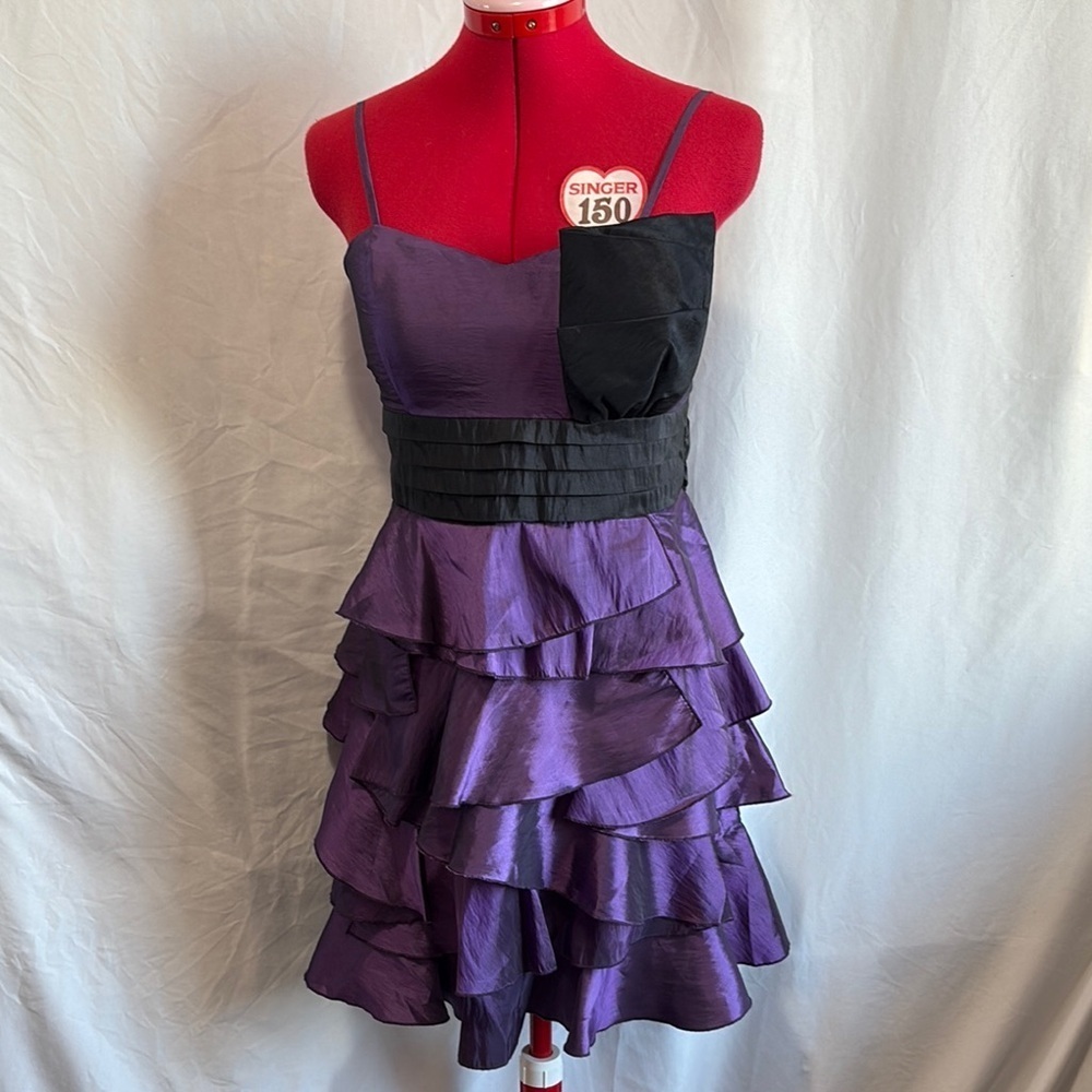 Eclipse Purple and Black Mini Dress SM431